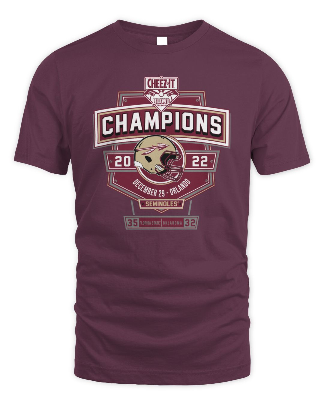CheezIt Bowl 2022 Champions Score Florida State Seminoles Football Shirt Goldebase